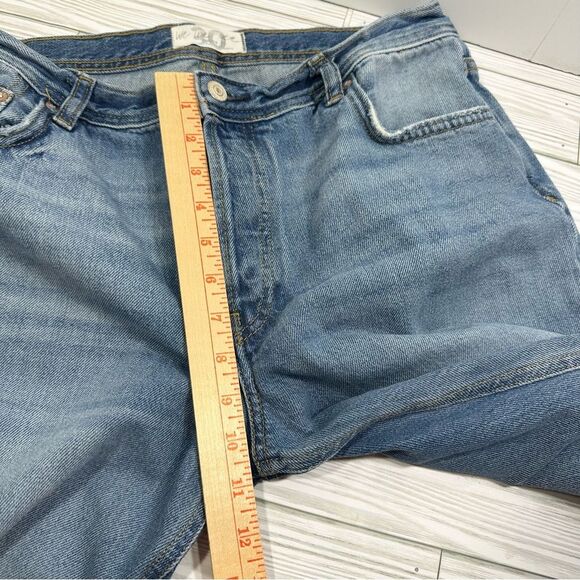 FREE PEOPLE DISTRESSED MAGGIE‎ STRAIGHT JEAN DENIM 30 - Picture 8 of 12